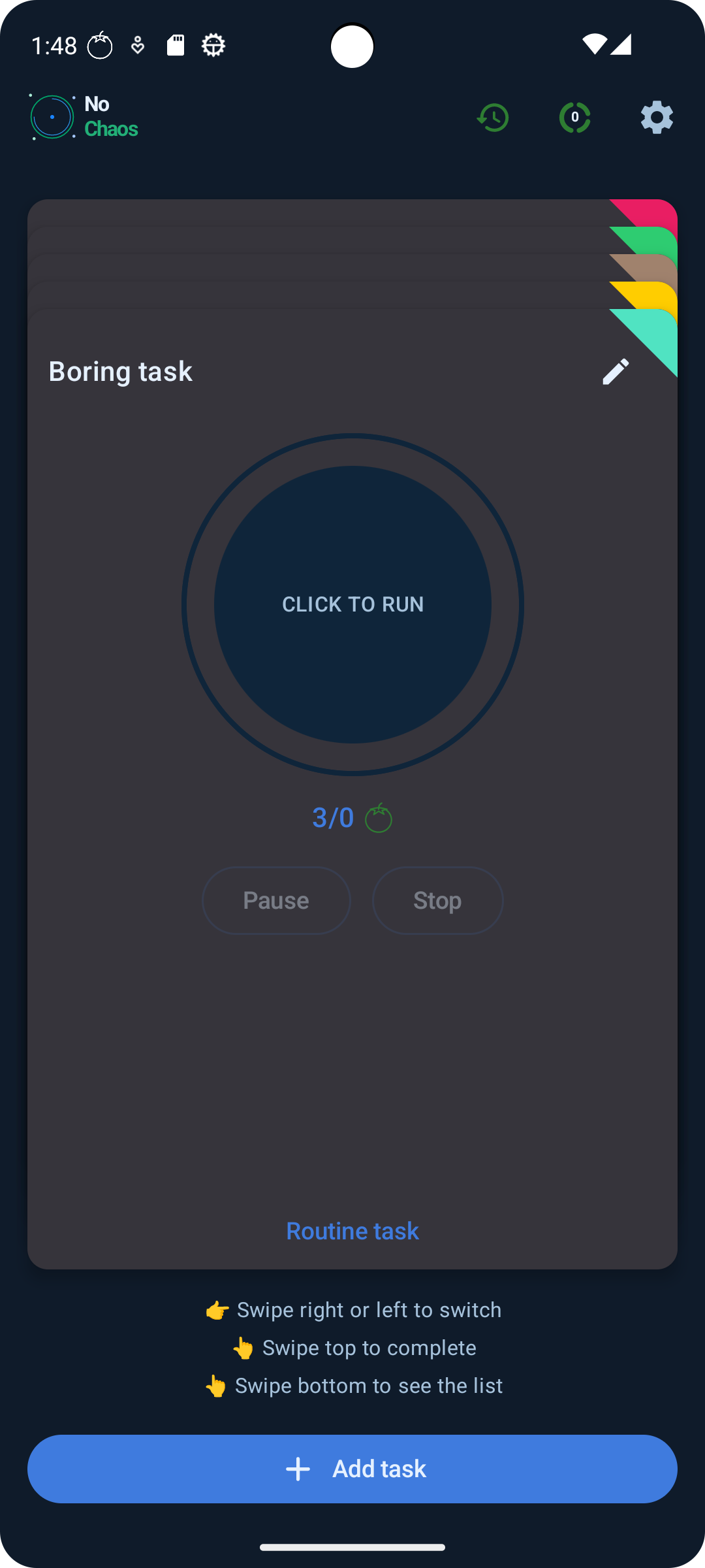 Dark theme card view